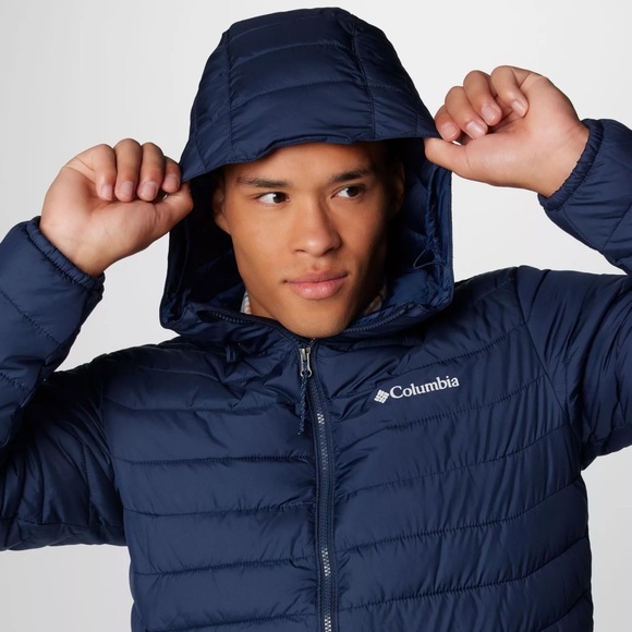 Columbia Men's Powder Lite II Hoodie Jacket Navy Blue Omni-Heat Size S - Picture 5 of 14